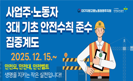 사업자/노동자 3대 기초 안전수칙 준수 집중계도2025. 12. 15. ~