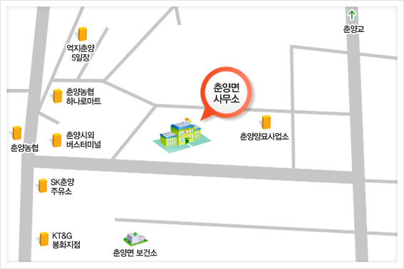 88번 지방도 영월, 서벽 방면으로 우측방향 582m 의양로5길 좌회전 264m 의양로1길 우회전 115m 춘양면사무소
