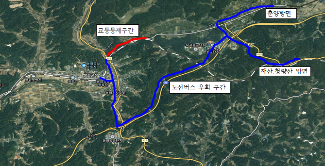 1.닭실마을(명승60호)관광인프라 활성화사업에 따른 교통(전면)통제 안내